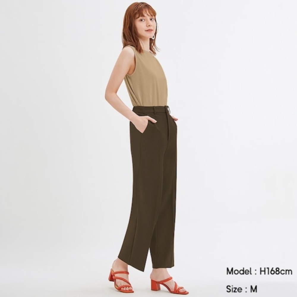 GUカットソーカラースラックス年中履ける生地感が良い！