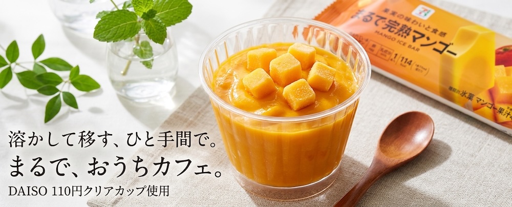 まるごと完熟マンゴープリンと容器